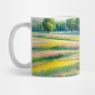 Watercolor Inspired Meadow Scenery Mug